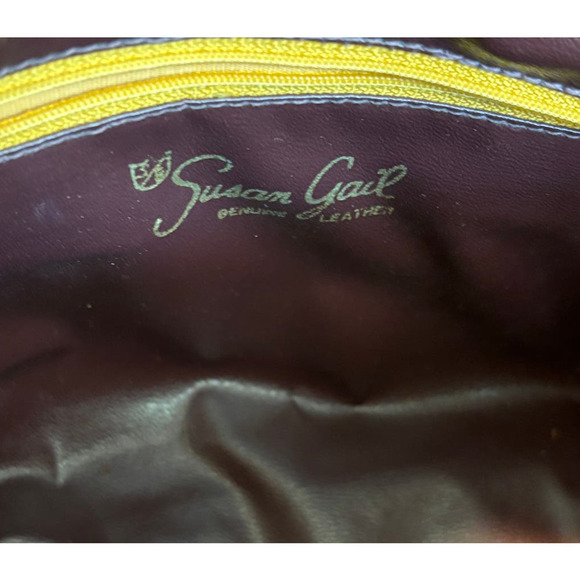 Susan Gail Vintage Burgundy/Oxblood Leather Two-Handle Zip-Top Satchel Handbag - Picture 4 of 11